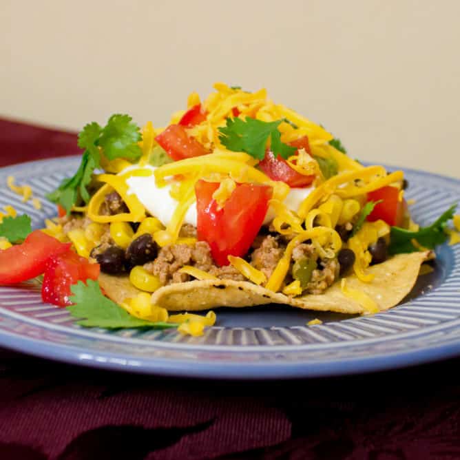 Ground Chicken, Black Bean and Corn Nacho Recipe