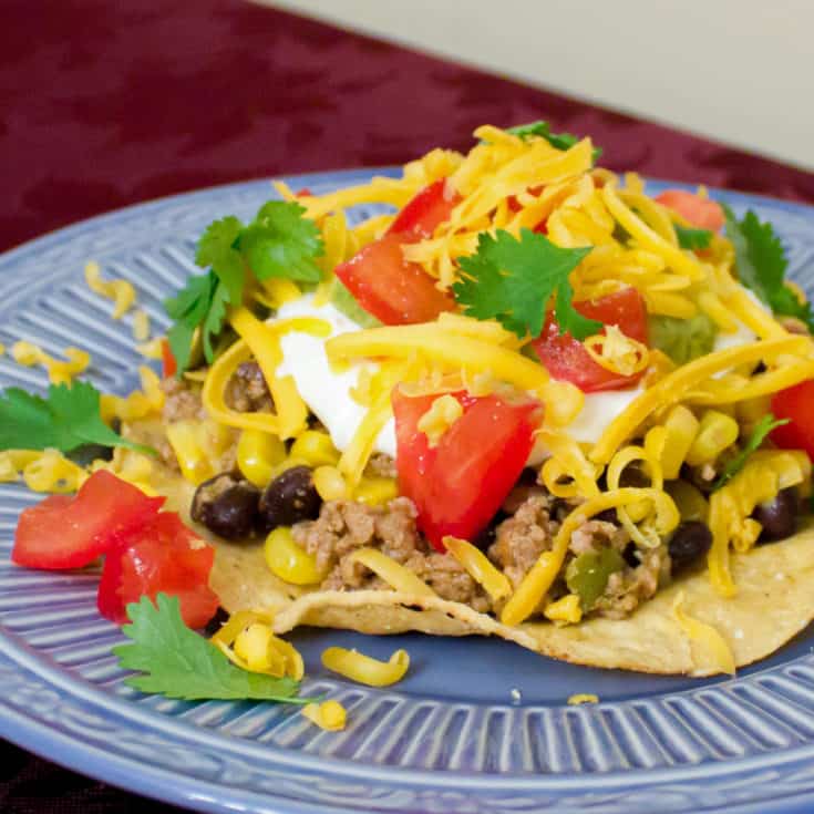 Ground Chicken, Black Bean and Corn Tostada Recipe