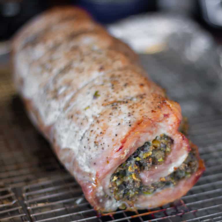 Pork Loin With Mushroom Pistachio Stuffing Recipe