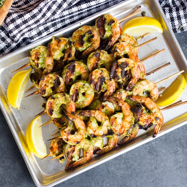 Grilled Pesto Shrimp Skewers Recipe