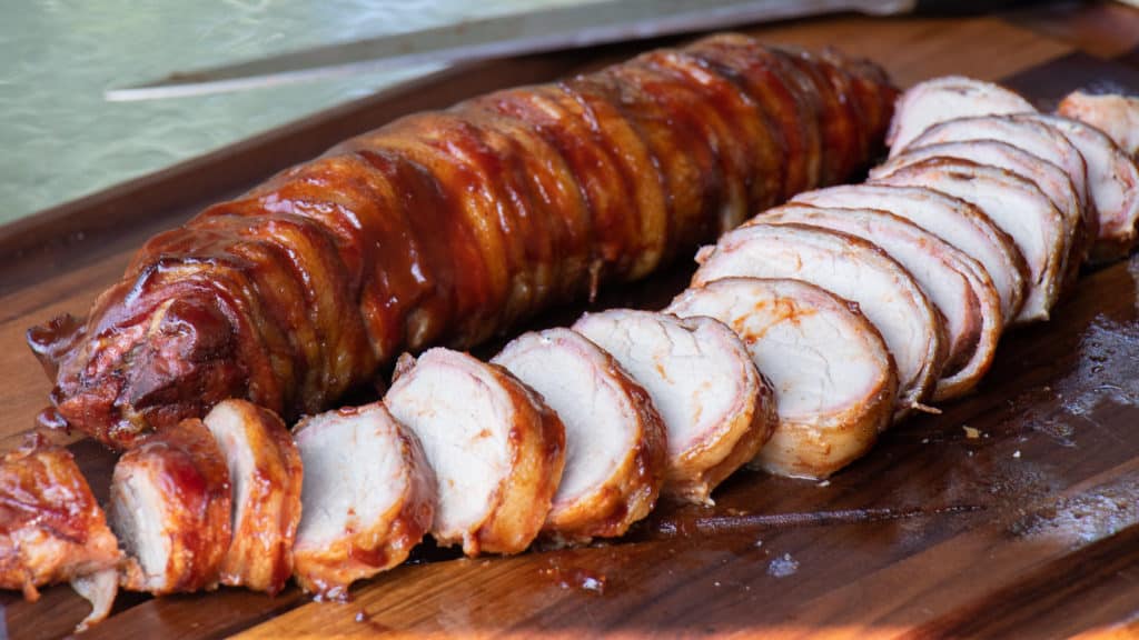 BBQ Smoked Pork Tenderloin Wrapped in Bacon Recipe