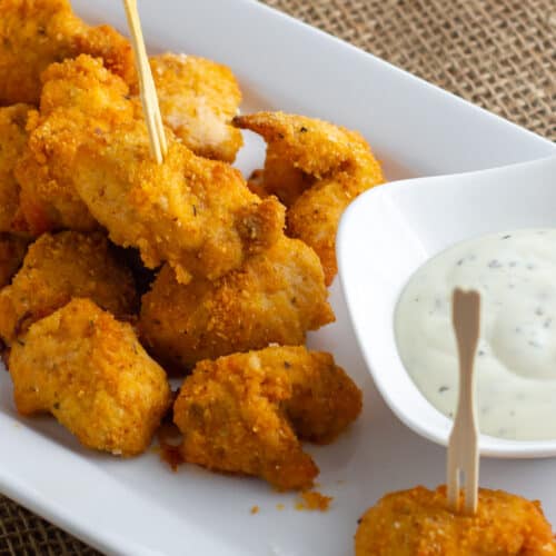 Buffalo Chicken Nuggets with Blue Cheese Dressing - The Hangry Economist