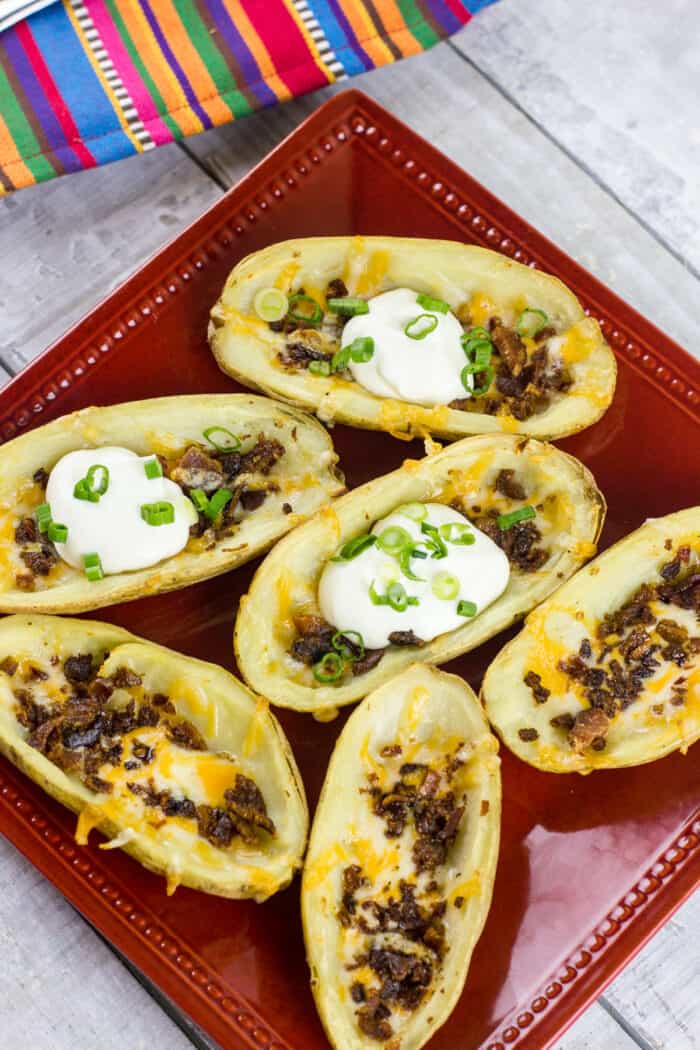 Potato Skins Recipe - Loaded with Bacon and Cheddar