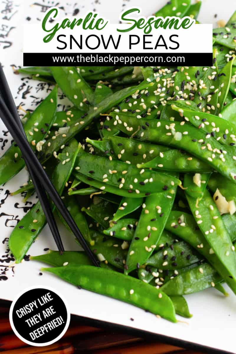 Garlic Sesame Snow Peas - The Black Peppercorn