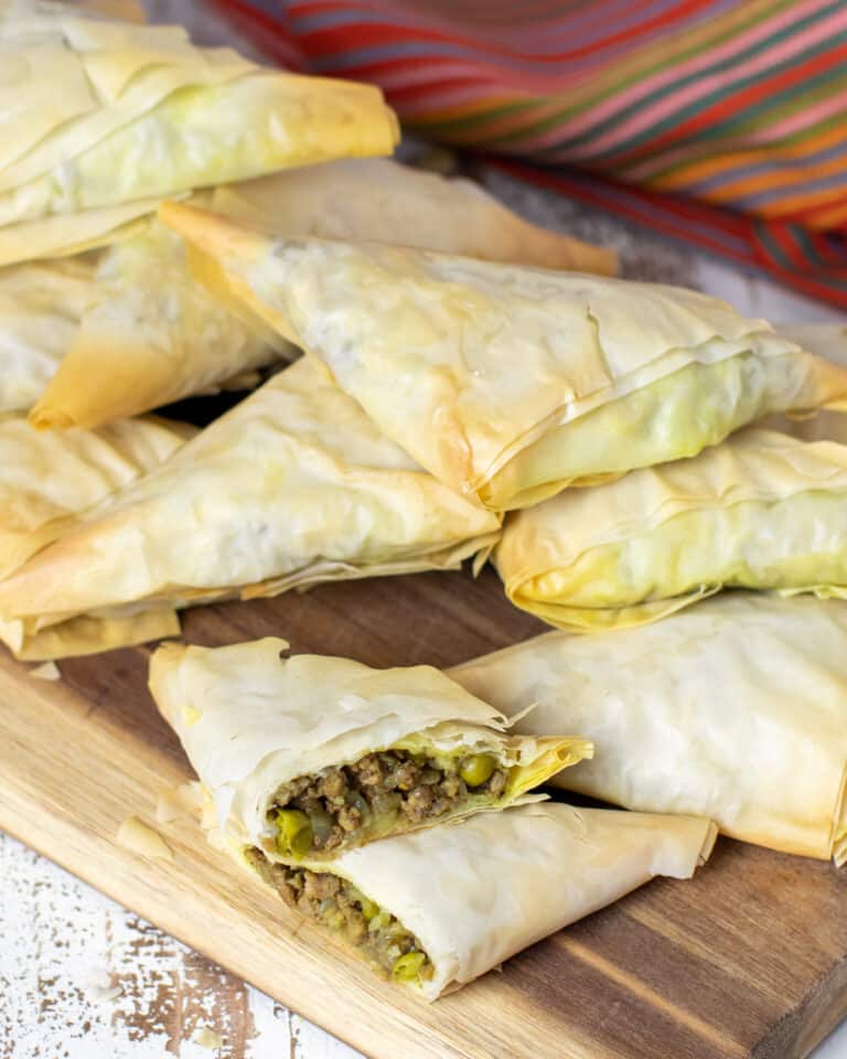 Curry Beef Phyllo Pocket Triangles Recipe